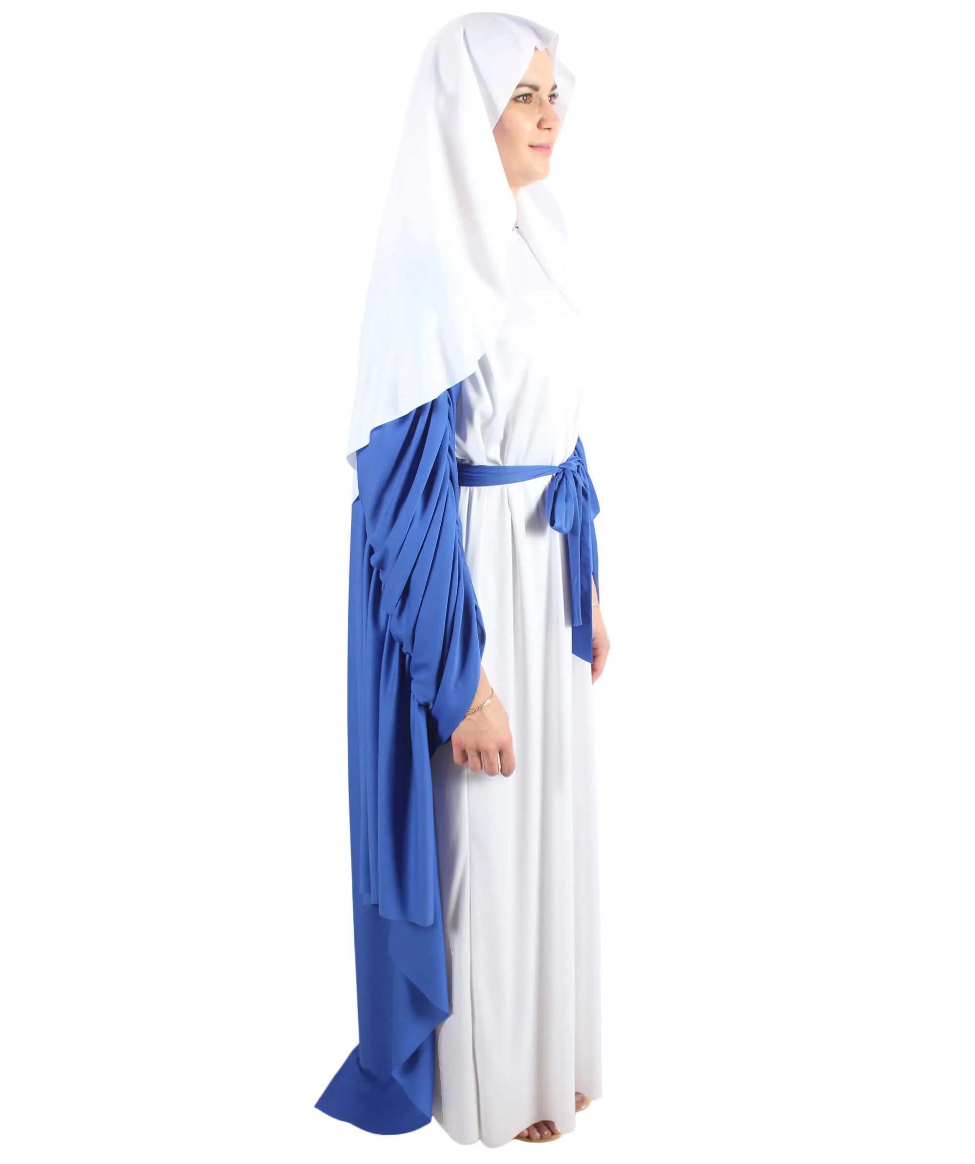 Adult Women’s Virgin Mary White and Blue Robe Costume | Multiple Size Options