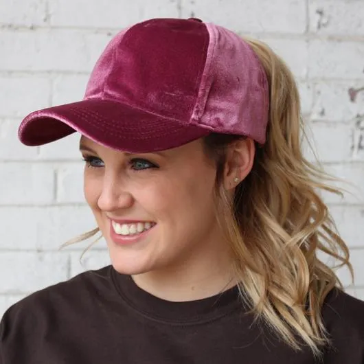 B-722 C.C Pony Caps Velvet Dark Rose