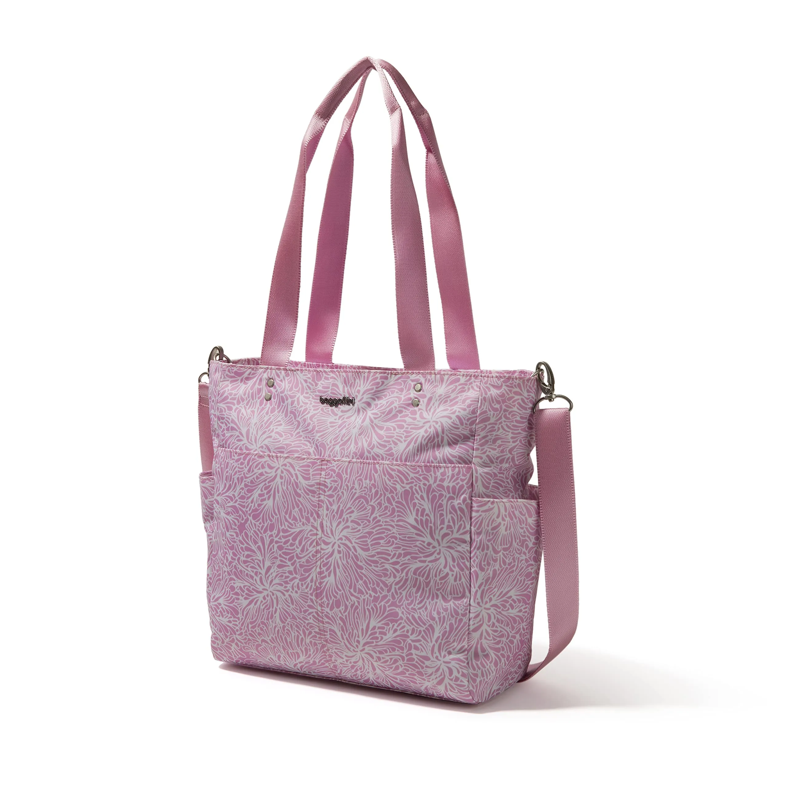 Baggallini Women's Carryall Daily Tote,Pink Blossom,One Size US