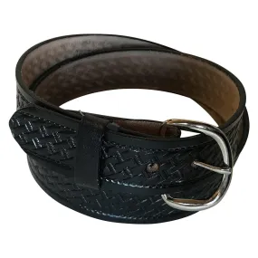 Basket Weave Genuine Leather Western Belt (Black, Brown or Tan)