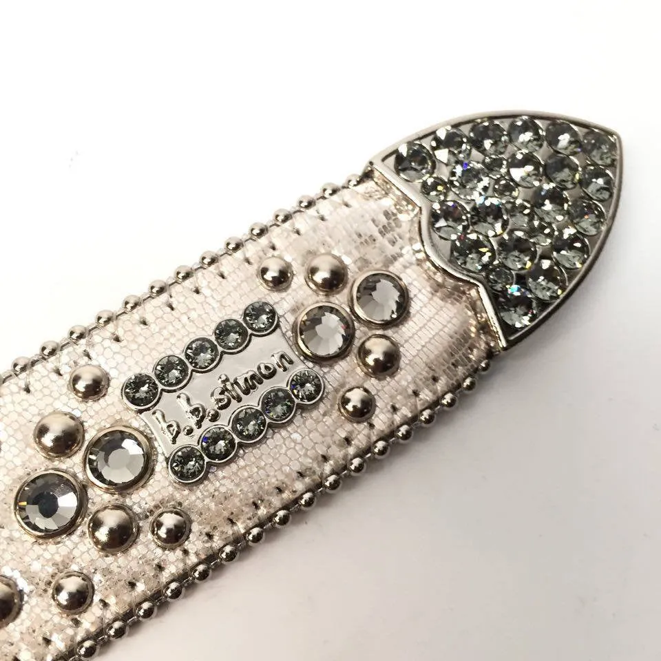 b.b. Simon Silver Lizard Crystal Belt