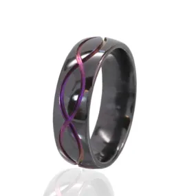 Black Zirconium Ring, 7mm Ring, Anodized Infinity Ring