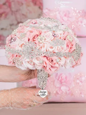 Blush Pink quinceanera bouquet 13 inches