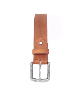 Celtic Premium Light Brown Leather Belt With Silver Buckle, Art: LB-740