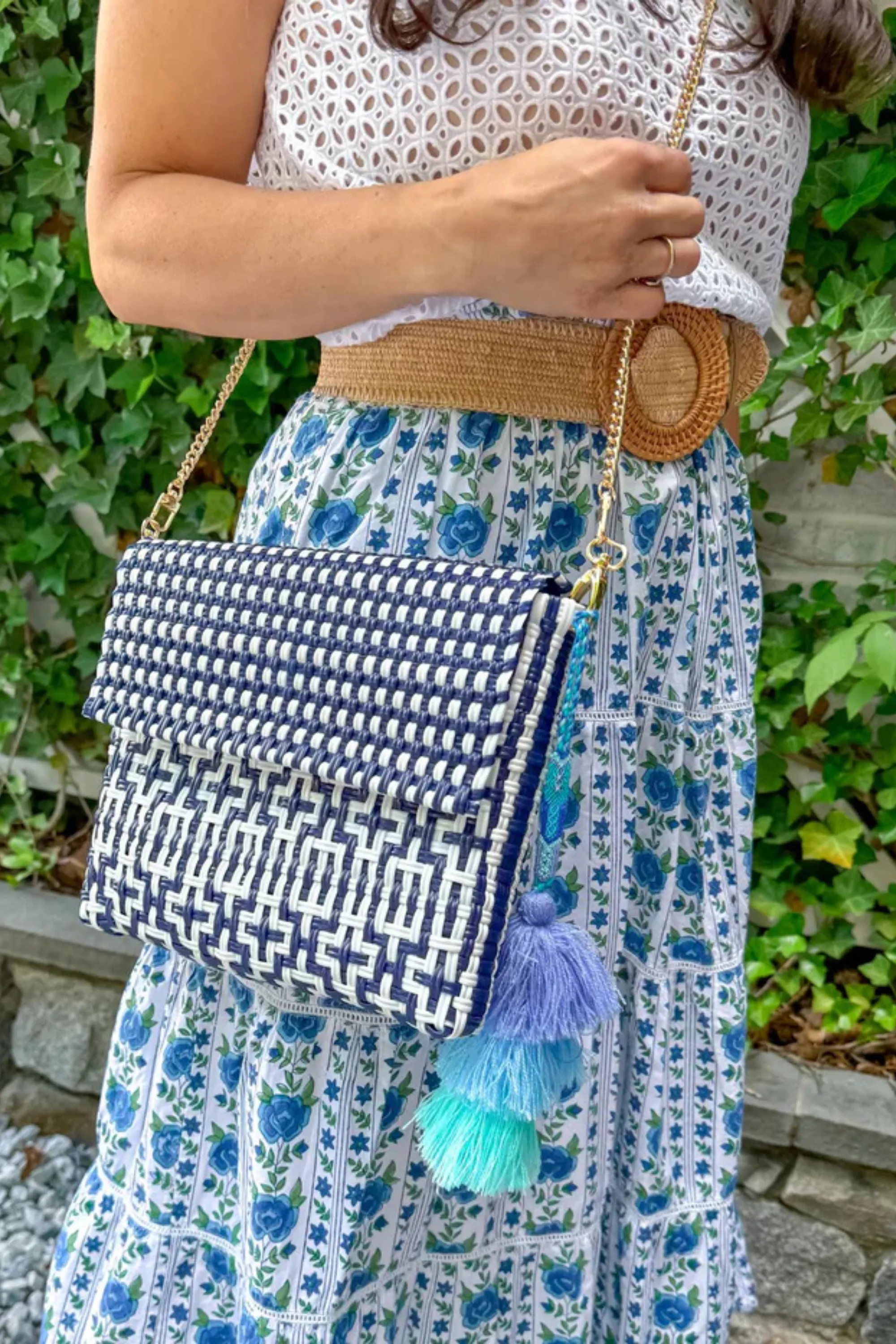 Clutch - Preppy Tile Navy Citron