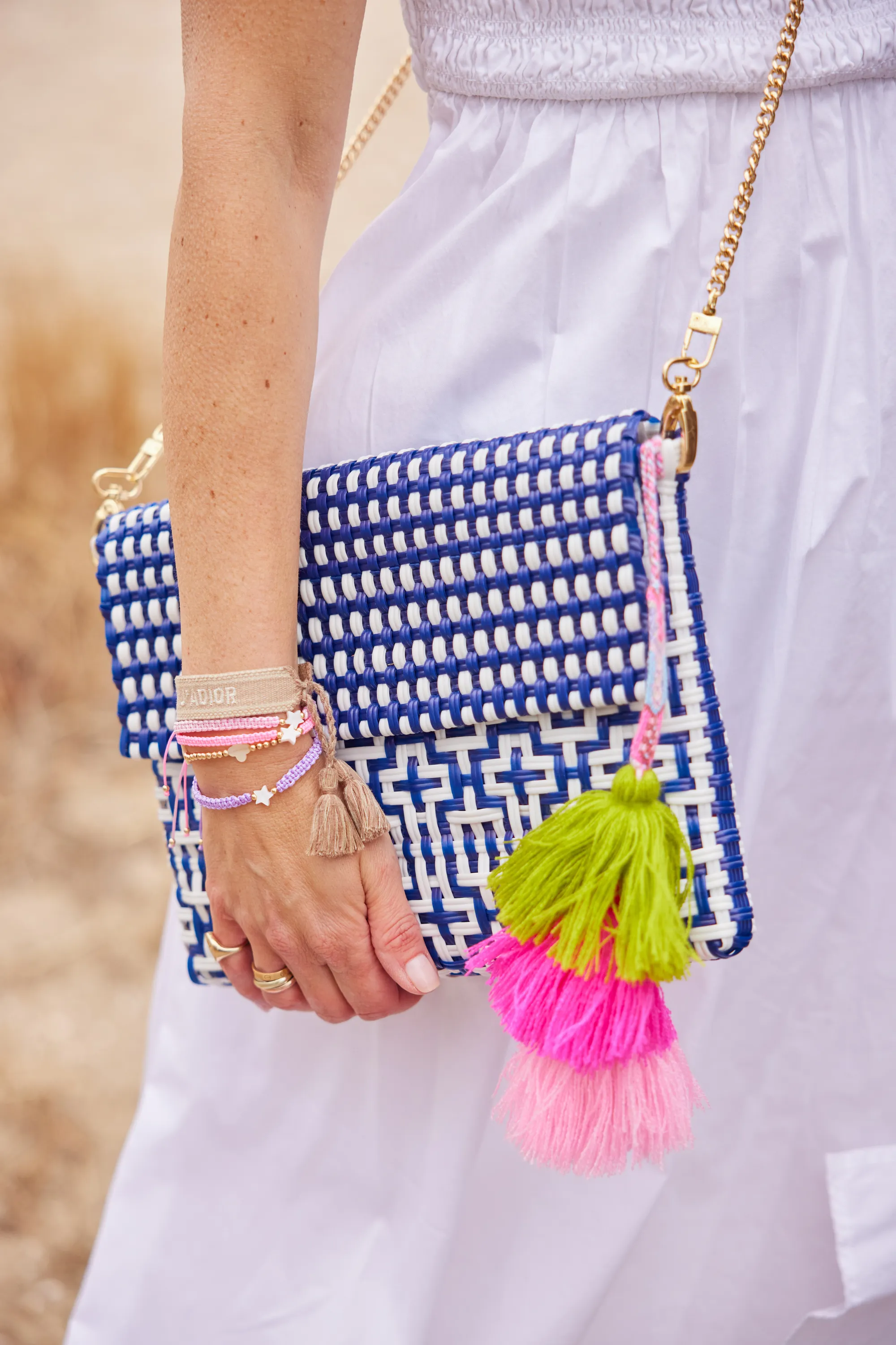 Clutch - Preppy Tile Navy Citron