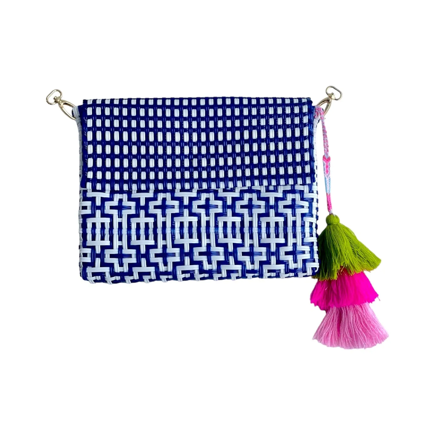 Clutch - Preppy Tile Navy Citron