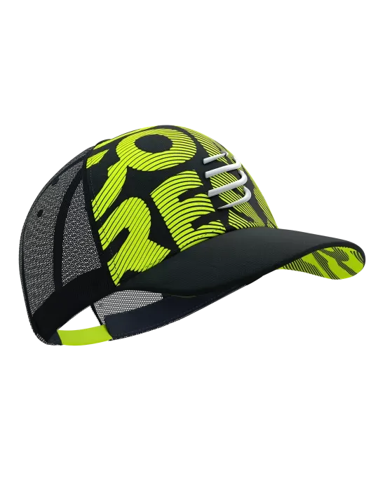 Compressport Unisex's Trucker Cap Flash - Black/Fluo Yellow