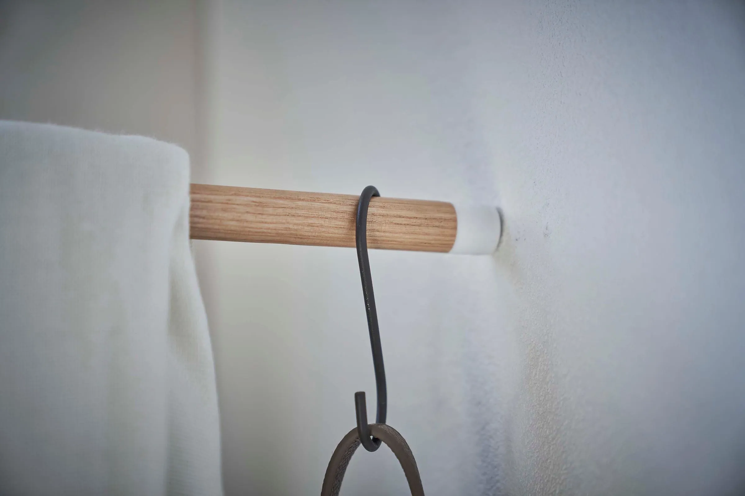 Corner Leaning Coat Hanger (63" H)  - Steel   Wood