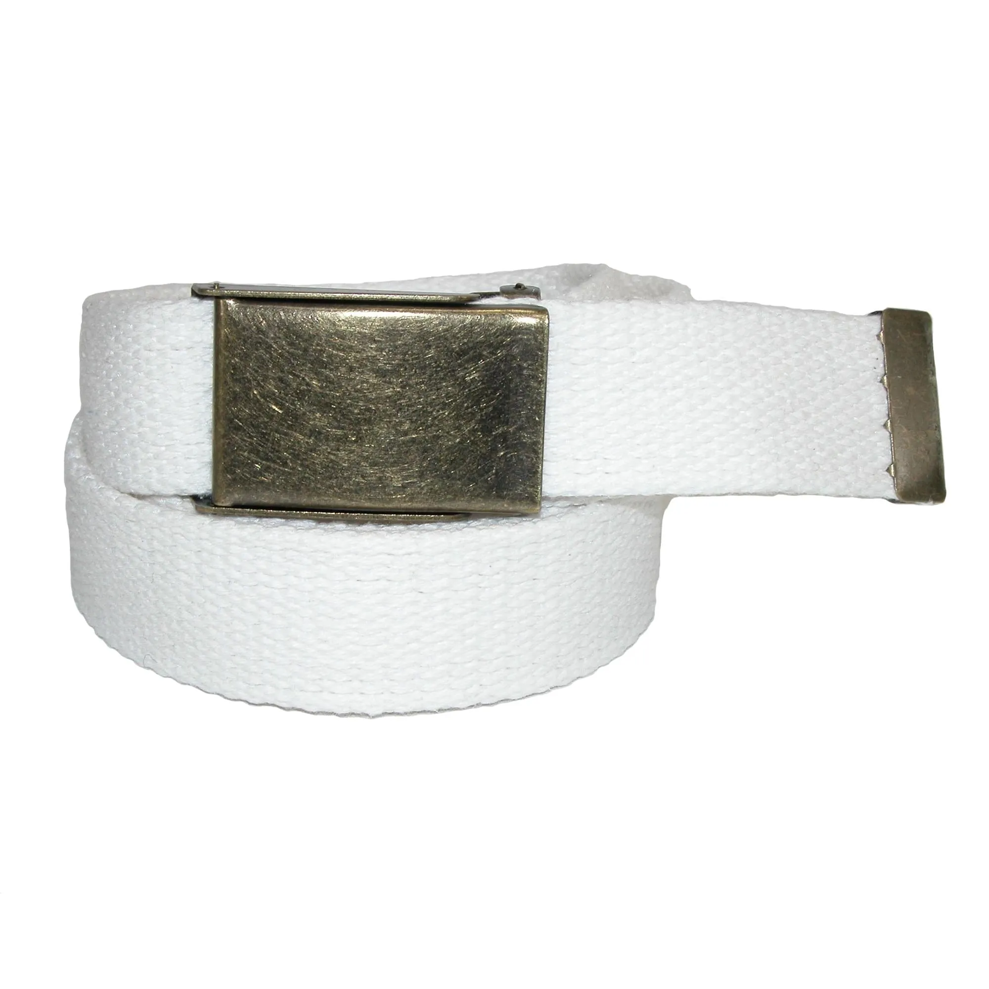 CTM® Men's Fabric Belt with Brass Flip Top Buckle