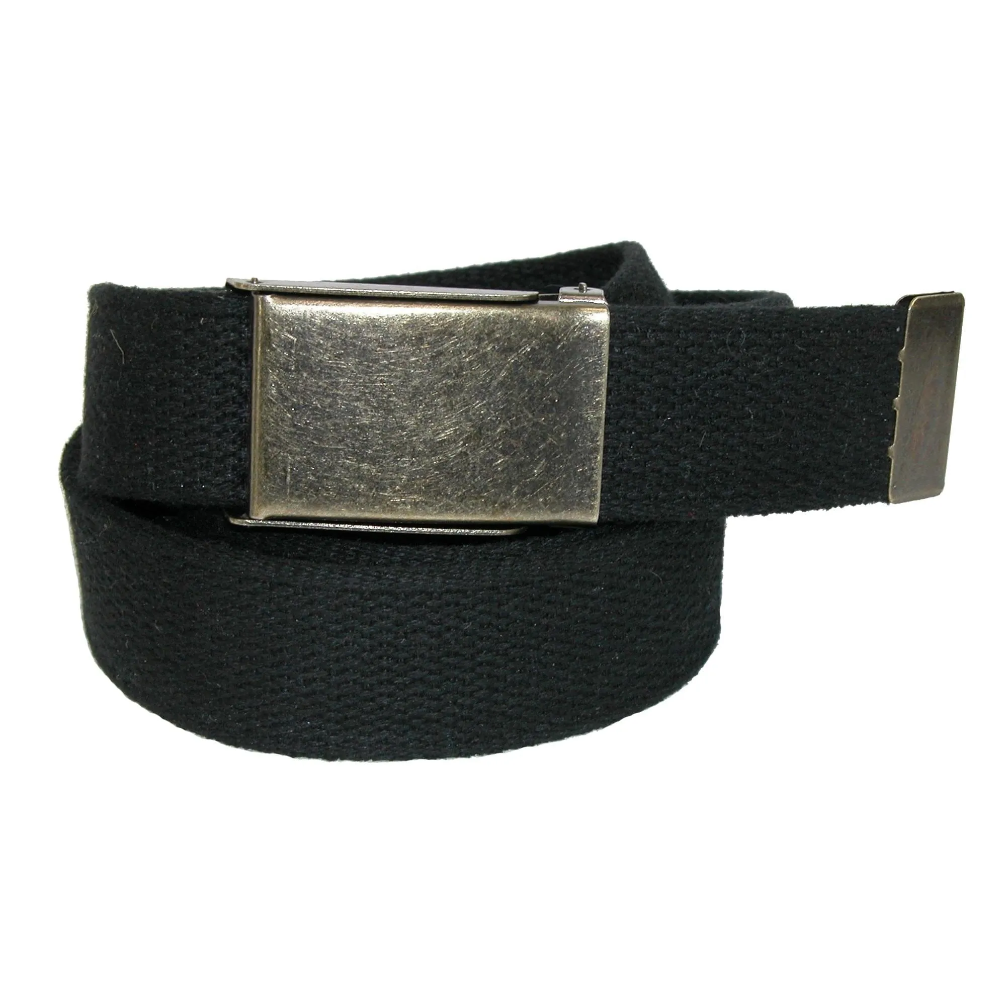 CTM® Men's Fabric Belt with Nickel Flip Top Buckle