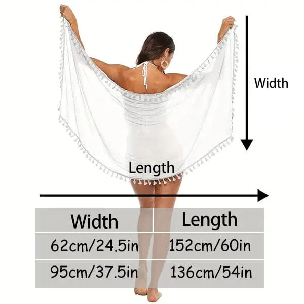 Custom Face Bohemia Style Beach Wraps Chiffon Sarong Bikini Swimsuit Cover Ups Skirt Tassels