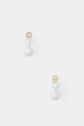 Double Pearl Mini Studs