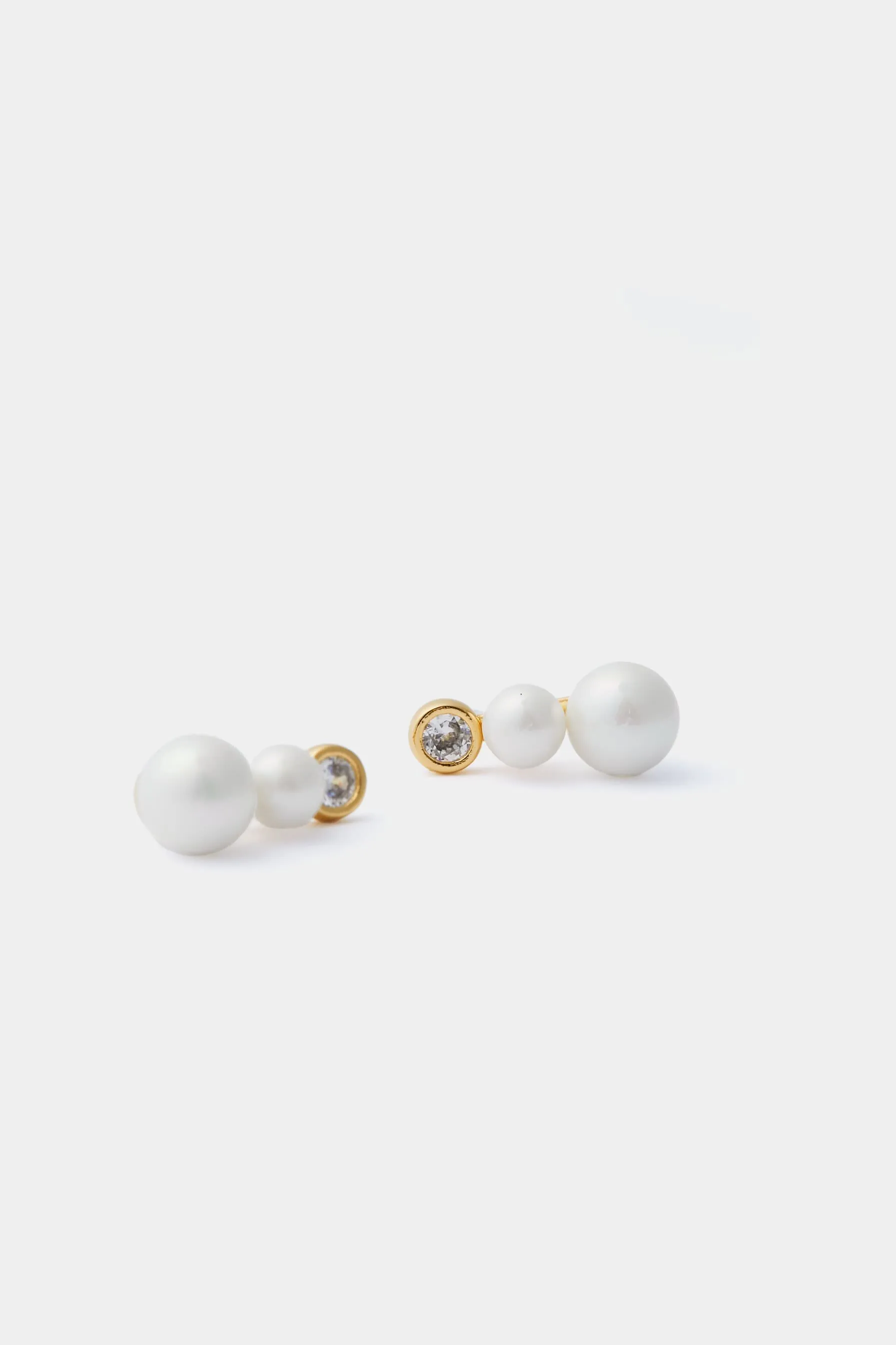 Double Pearl Mini Studs