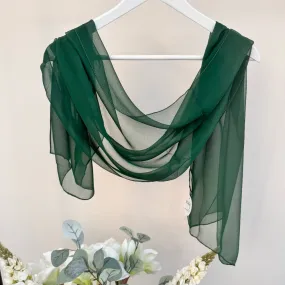 Emerald Green Chiffon Wrap Scarf