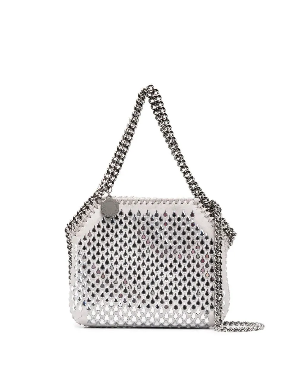 Falabella Crystal Mesh Mini Tote Bag in Silver