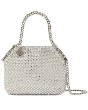 Falabella Mini Crystal Mesh Bag in Silver