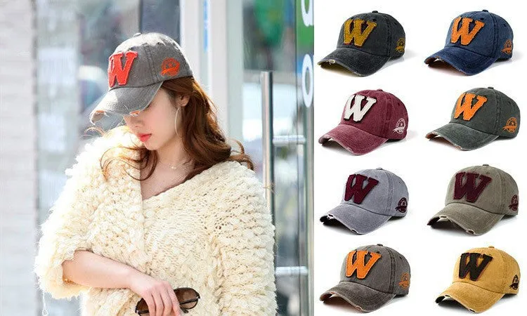 Fashion hats autumn-summer letter W hockey chapeu baseball caps Hip Hop hats for Men and Women