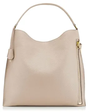 Grain Leather Alix Hobo in Silk Taupe