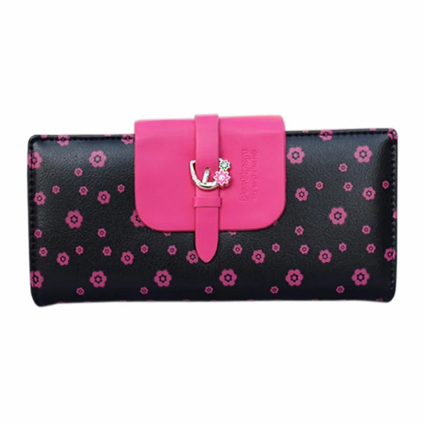 Handbags Women Purse Girl Leather Wallet Long Card Holder Cute Gift Floral Handbag sacoche homme