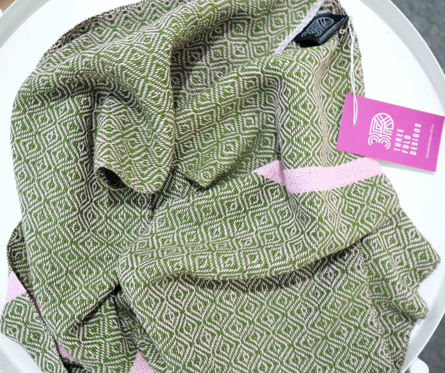 Handwoven Loop Scarf - Classic Olive Green Fruit Tingles