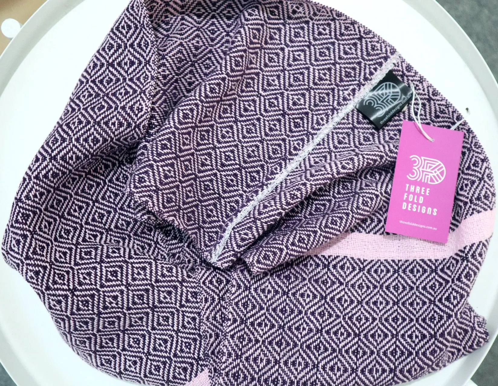 Handwoven Loop Scarf - Plum Fruit Tingles