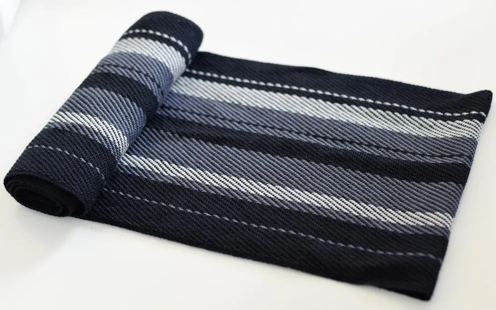 Handwoven Scarf - Dapper - Grey   Black