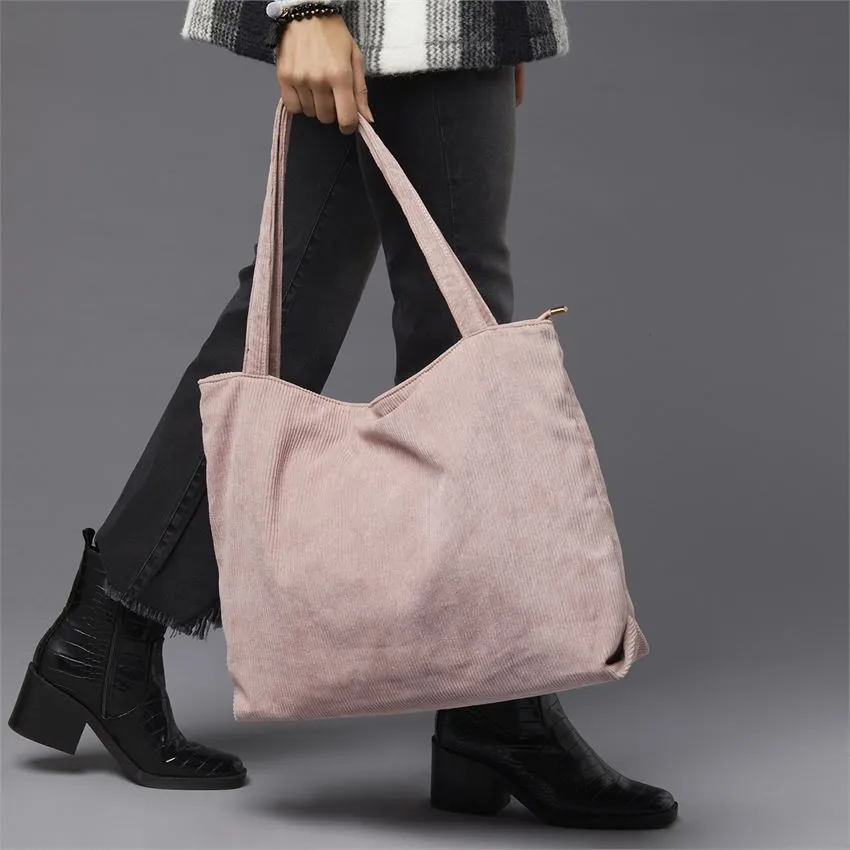 Hendrix Corduroy Tote - Dusty Rose