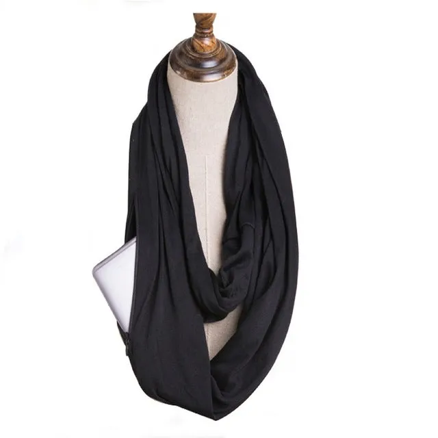 Infinity Scarf with Zippered Pocket Dacron Cloth 12 Colors & Patterns