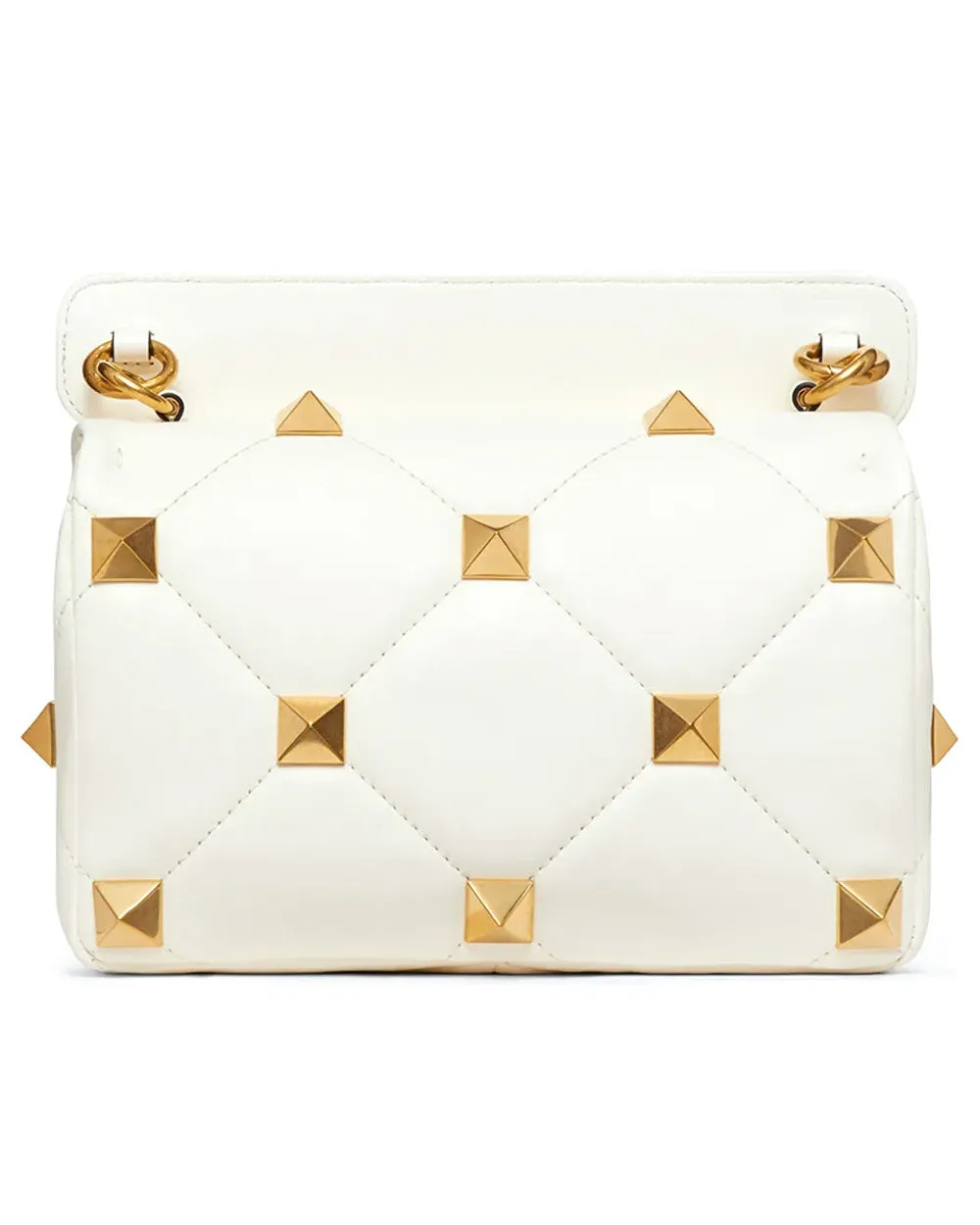 Ivory Roman Stud Padded Shoulder Bag