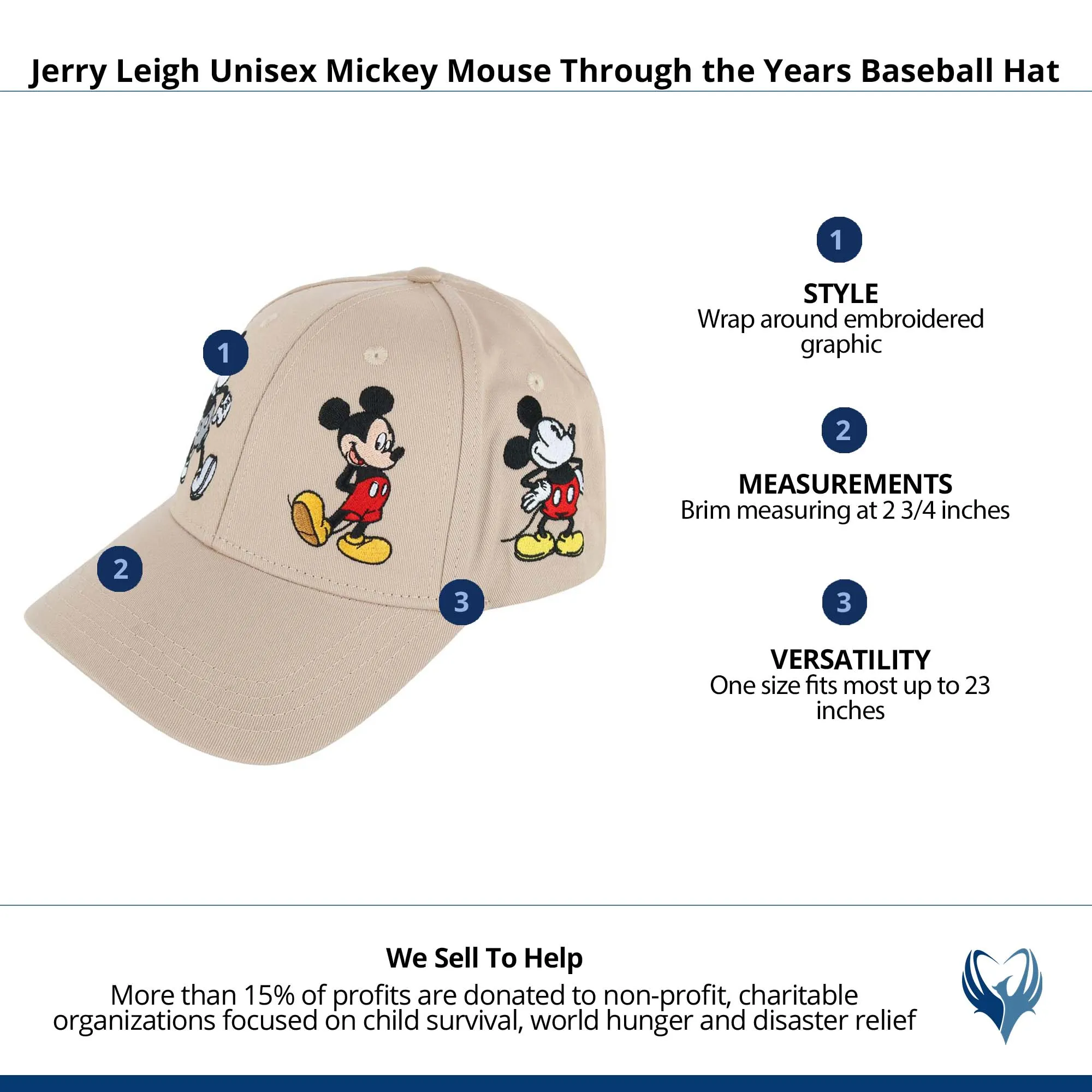 Jerry Leigh Unisex Mickey Mouse Through the Years Baseball Hat