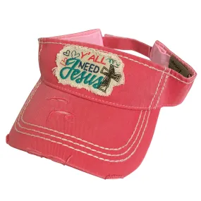 KBR-130 Yall Need Jesus Visor Hot Pink