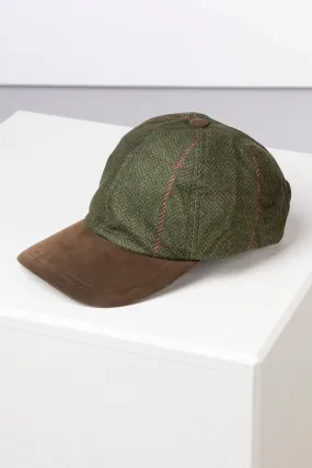 Ladies Tweed Print Baseball Cap with Nubuck Peak - Danby