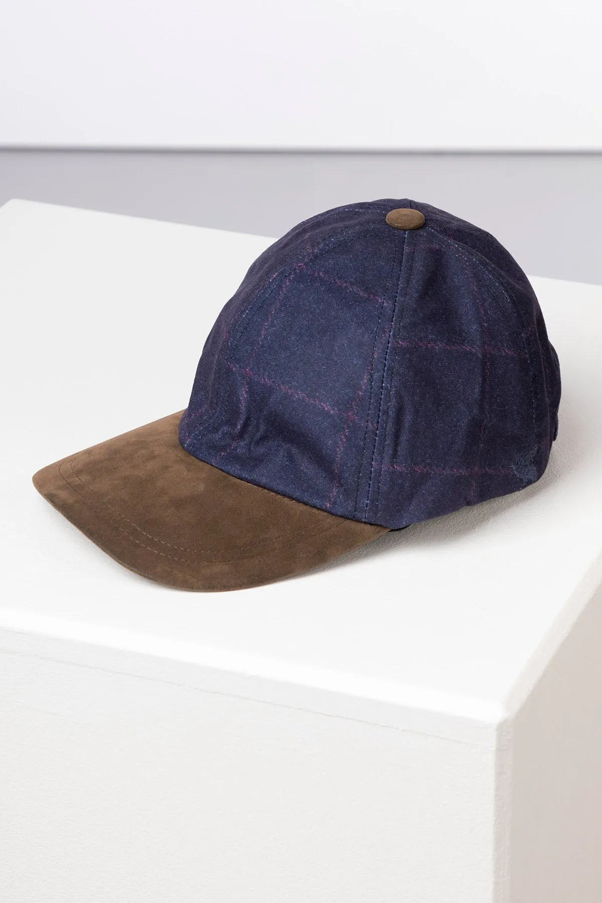 Ladies Tweed Print Baseball Cap with Nubuck Peak - Danby