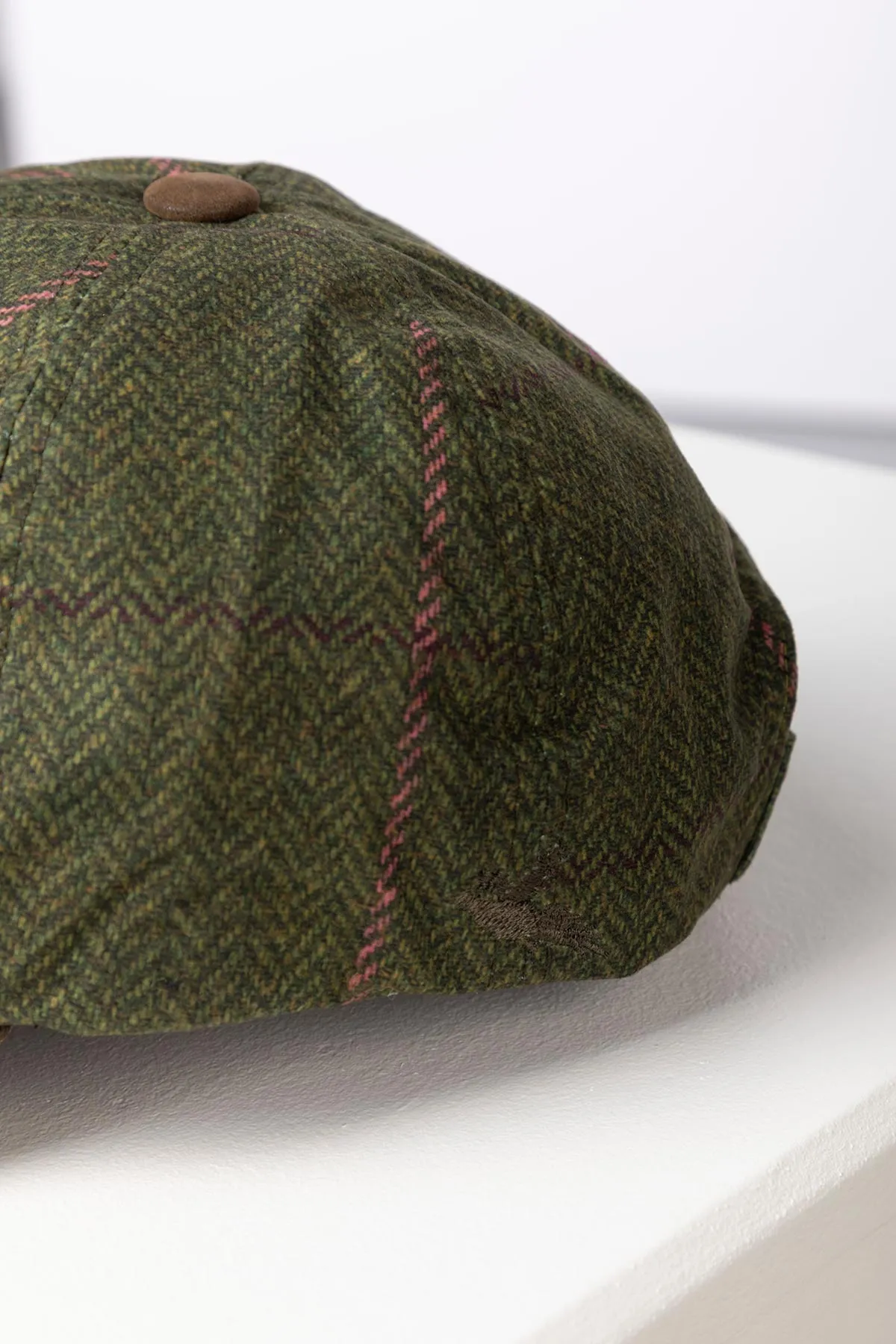 Ladies Tweed Print Baseball Cap with Nubuck Peak - Danby