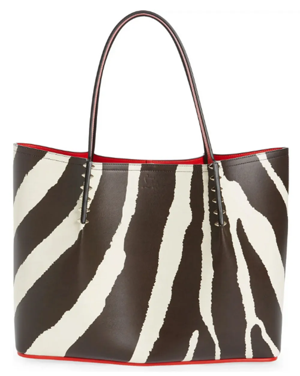 Large Cabarock Zebra Stripe Tote in Dark Brown