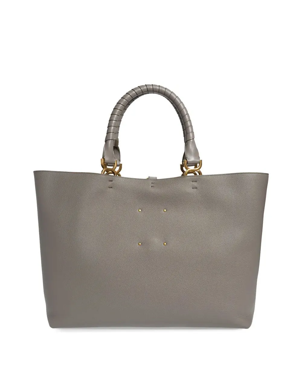 Large Marcie Grained Calfskin Leather Tote in Cashmere Grey