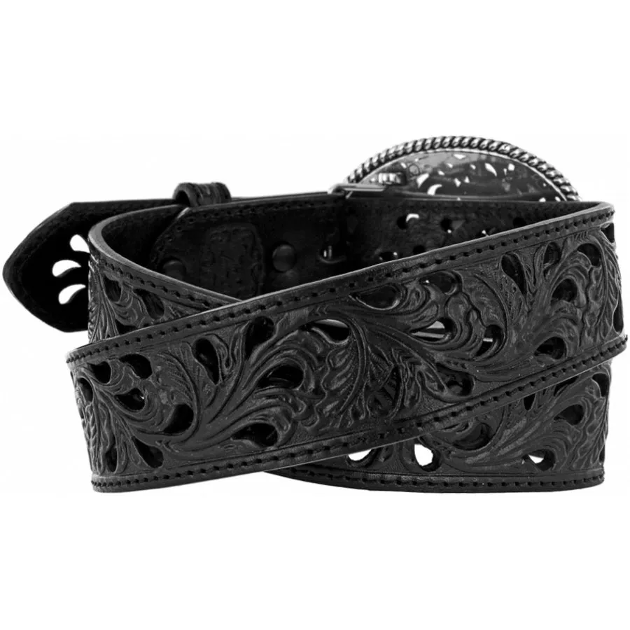 Leegin Tony Lama Ladies Black Filigree Trophy Western Belt Style C50023