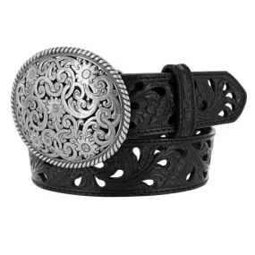 Leegin Tony Lama Ladies Black Filigree Trophy Western Belt Style C50023