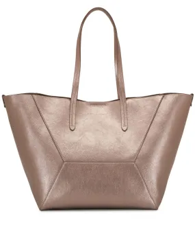 Metallic Leather Monili Tote in Pearl