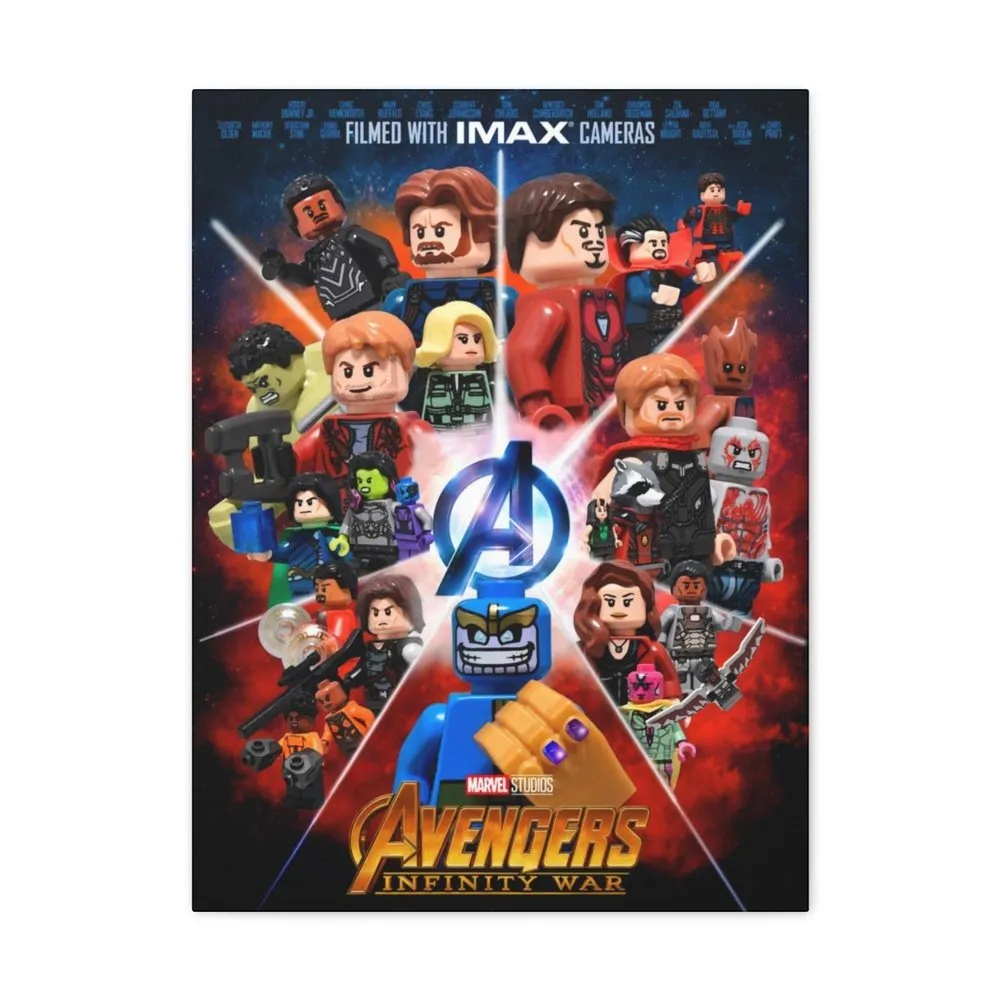 MOC  Compatible  Avengers Infinity Wars v2  Movie Wall Art Canvas Art With Backing.