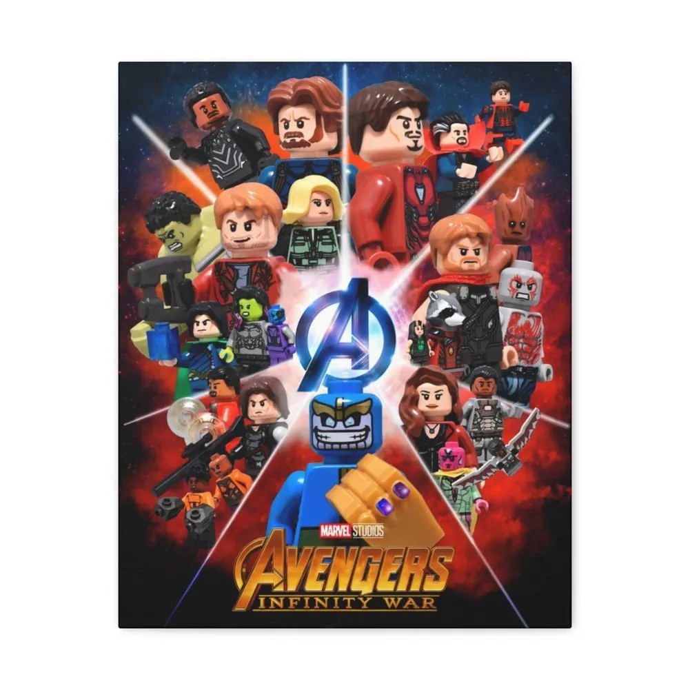 MOC  Compatible  Avengers Infinity Wars v2  Movie Wall Art Canvas Art With Backing.