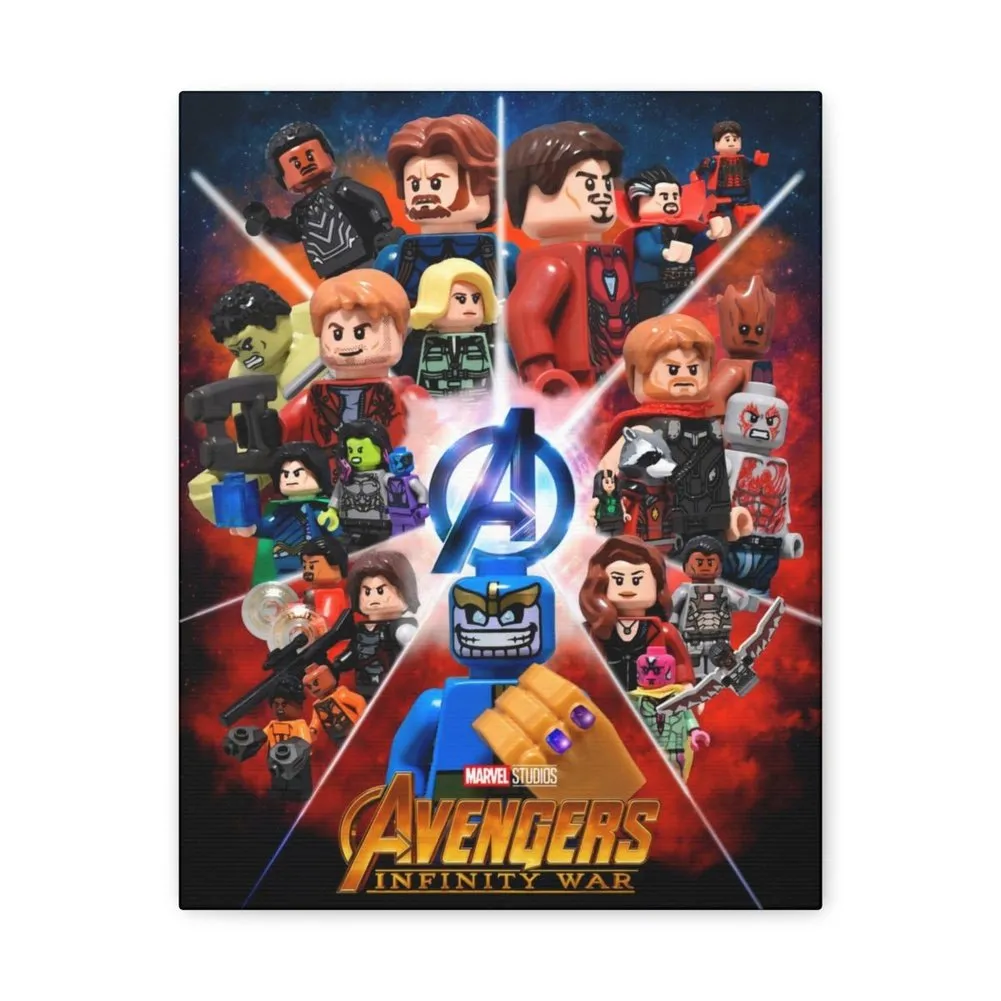 MOC  Compatible  Avengers Infinity Wars v2  Movie Wall Art Canvas Art With Backing.