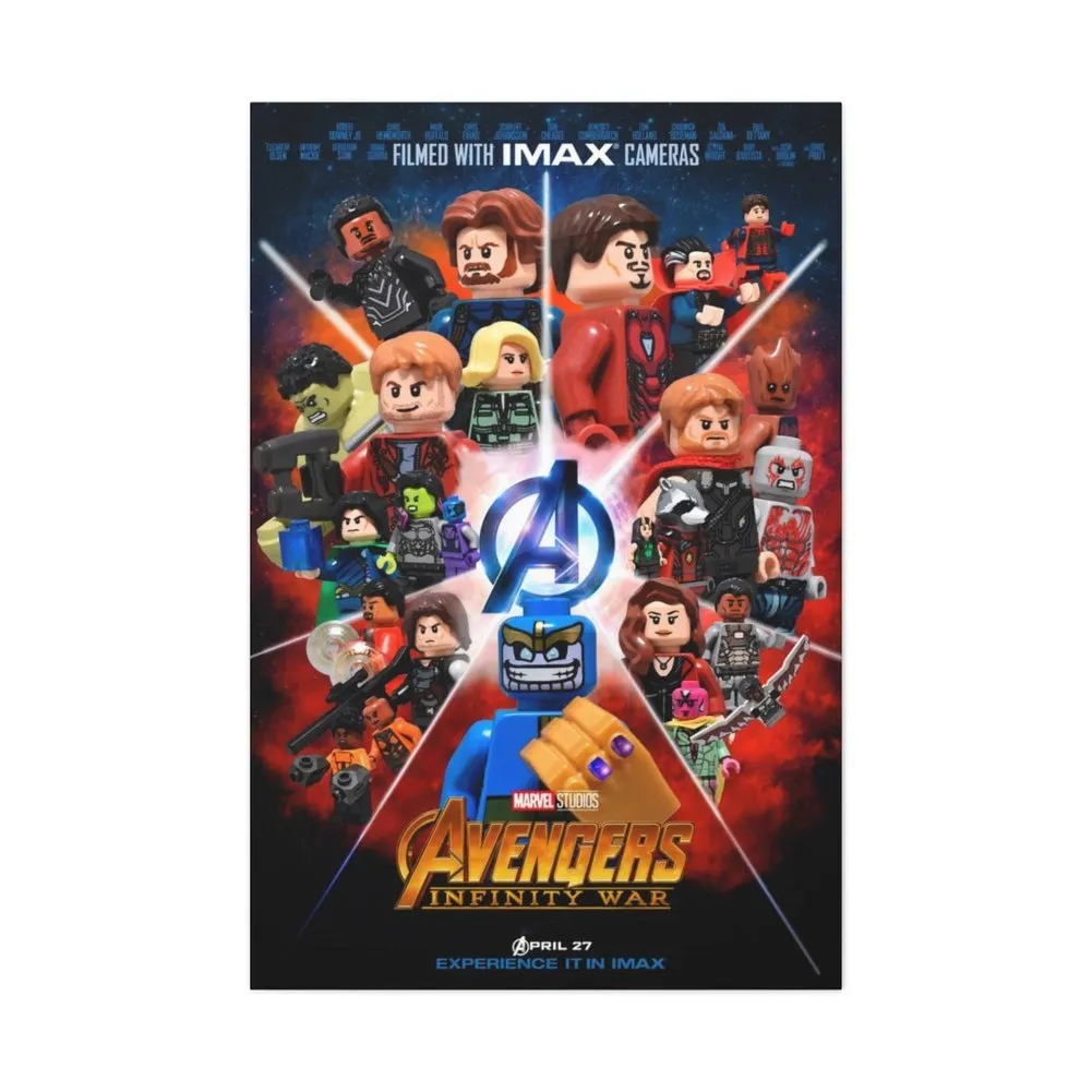 MOC  Compatible  Avengers Infinity Wars v2  Movie Wall Art Canvas Art With Backing.