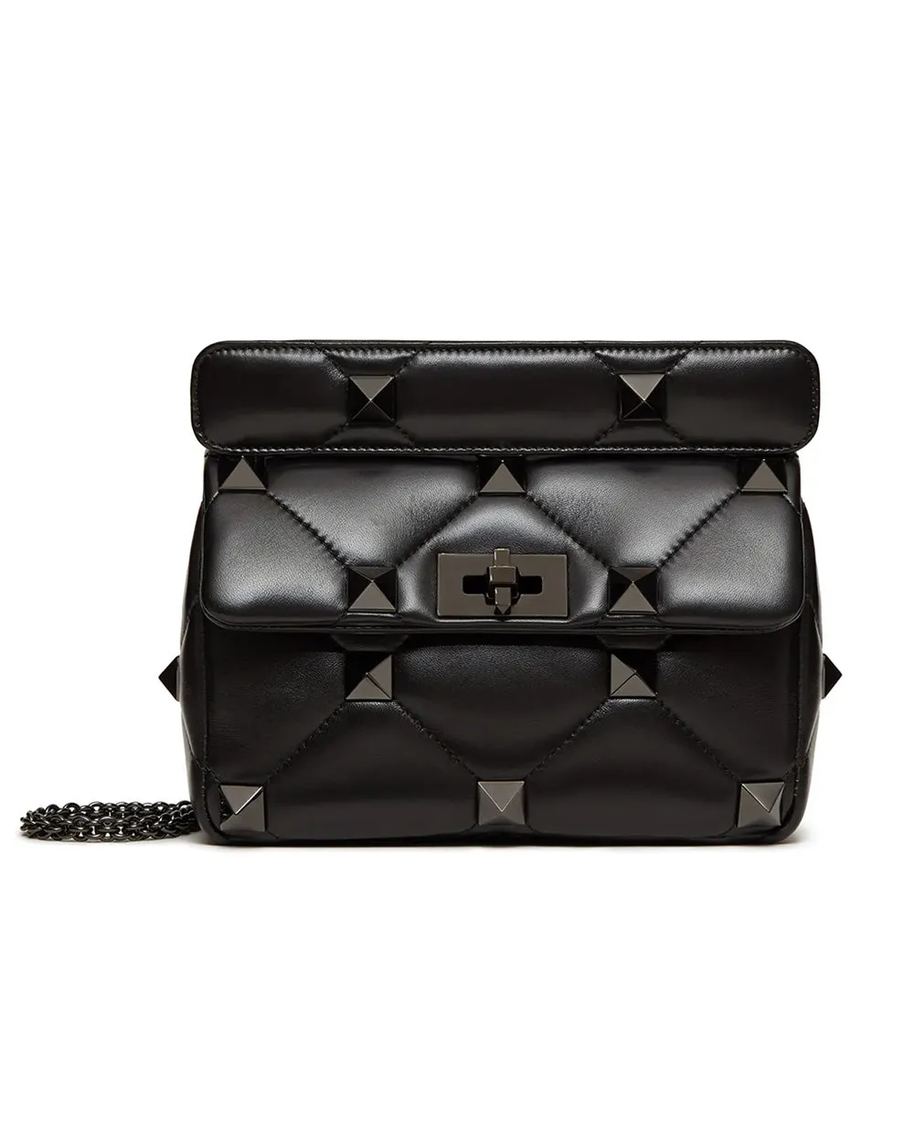 Nero Roman Stud Padded Shoulder Bag