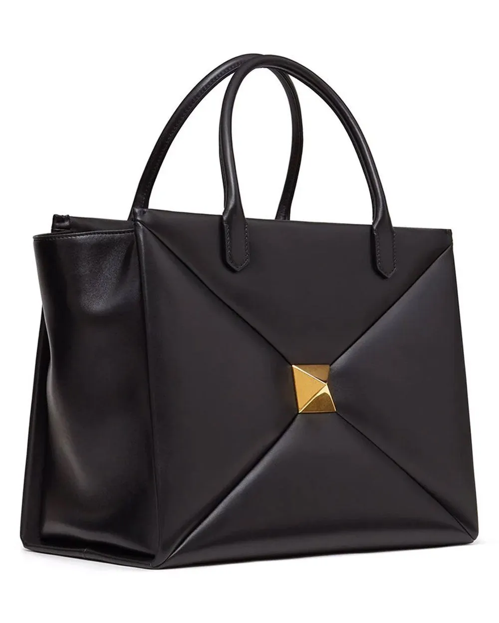 One Stud Large Tote in Nero