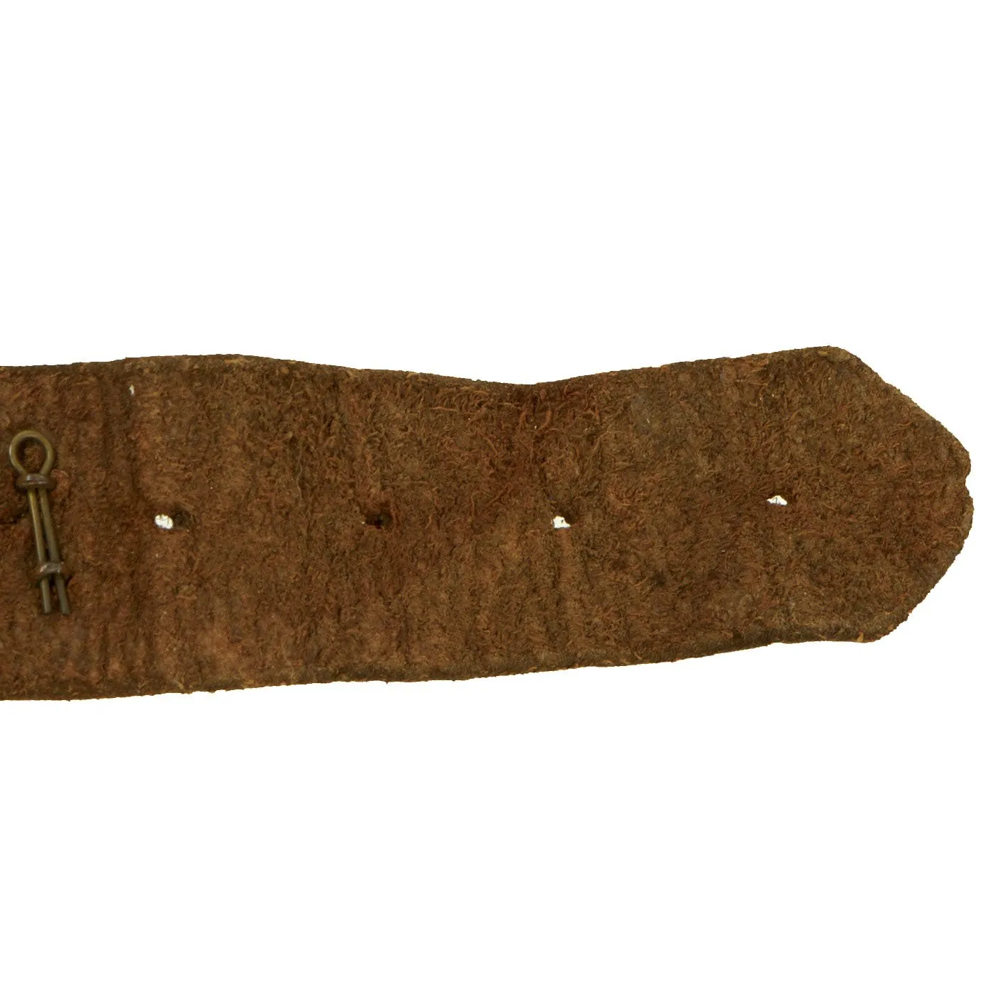 Original British WWI Souvenir Leather Belt with 16 Attached Buttons, Badges & Insignia