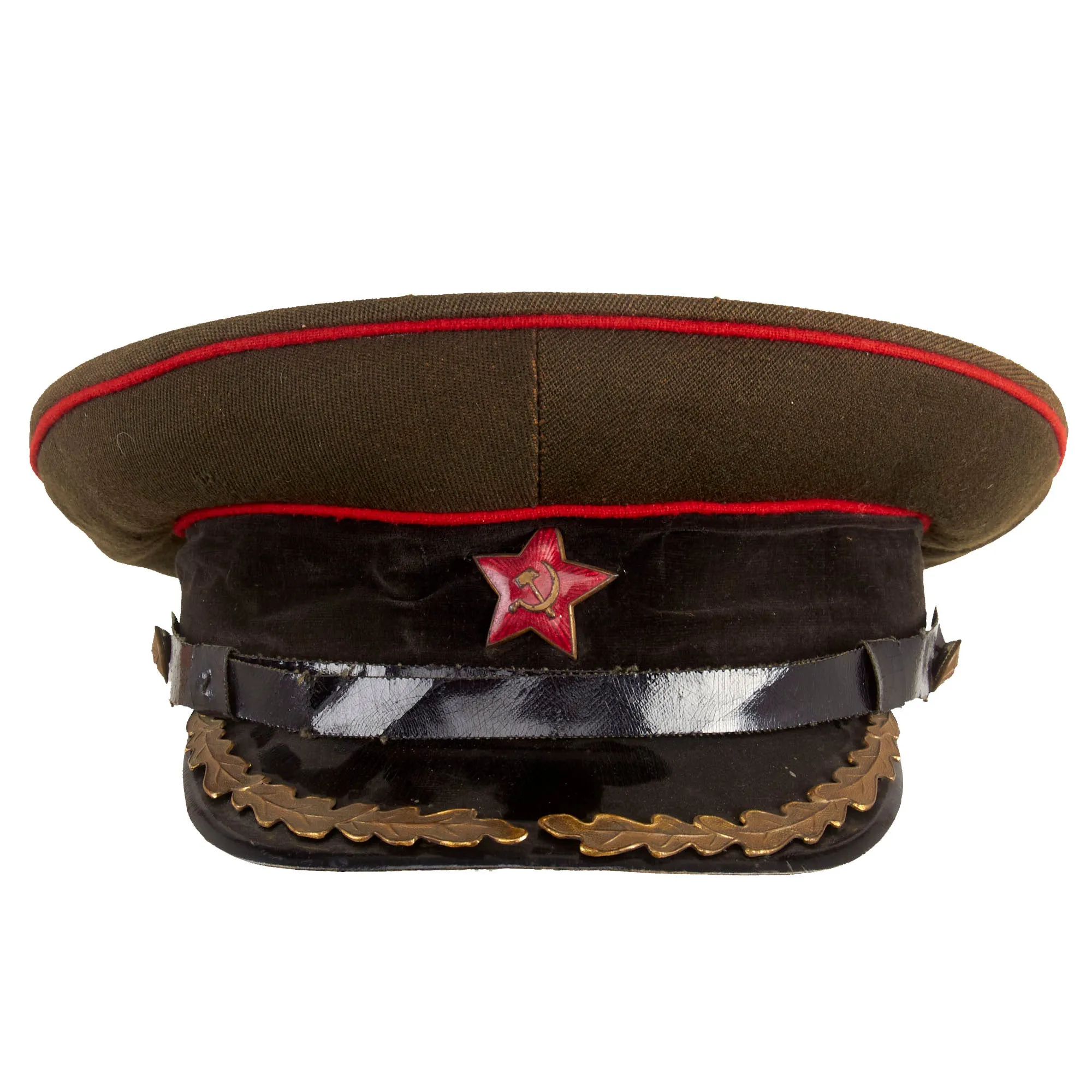 Original Cold War Soviet Tank Corps Officer Service Parade M35 Visor Cap