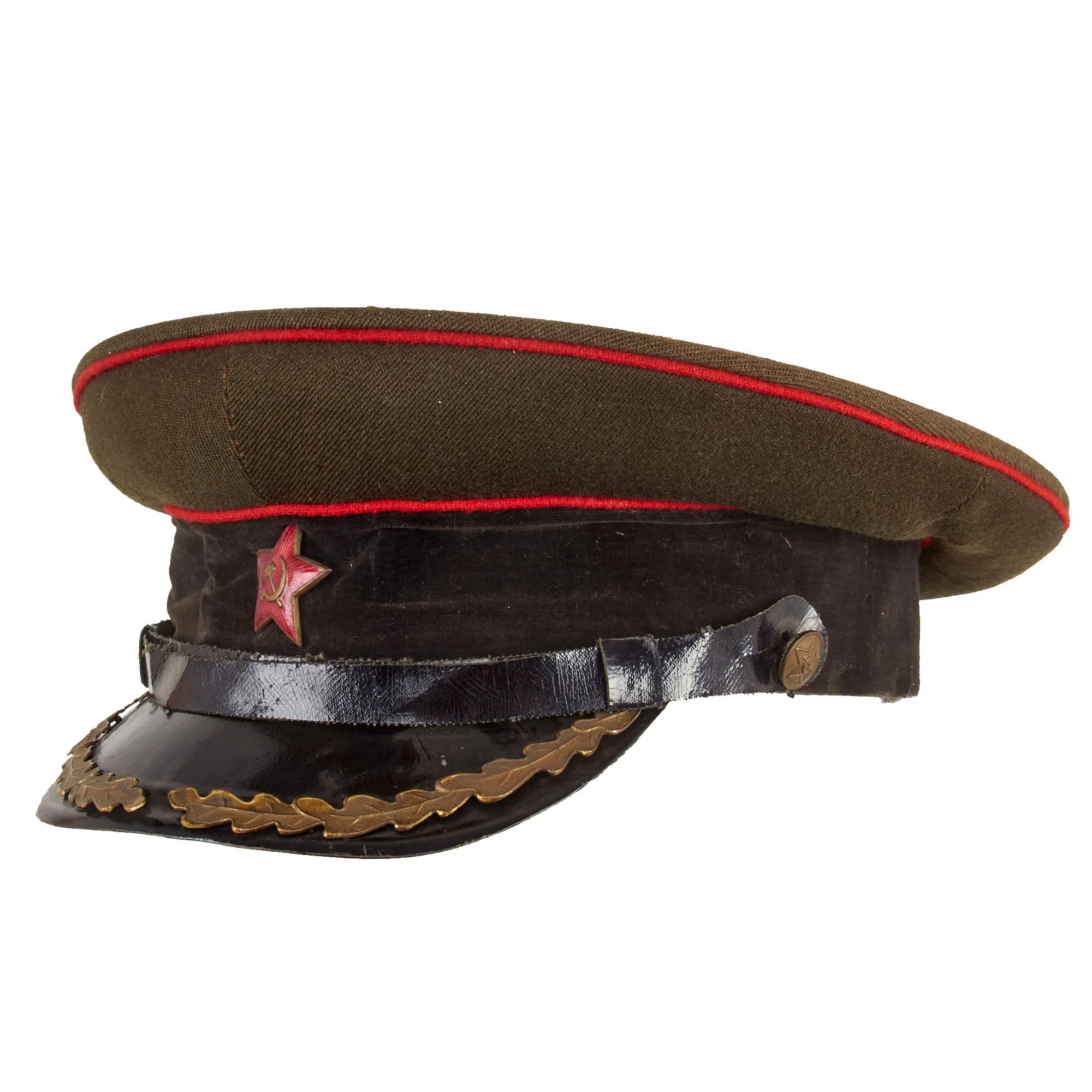 Original Cold War Soviet Tank Corps Officer Service Parade M35 Visor Cap