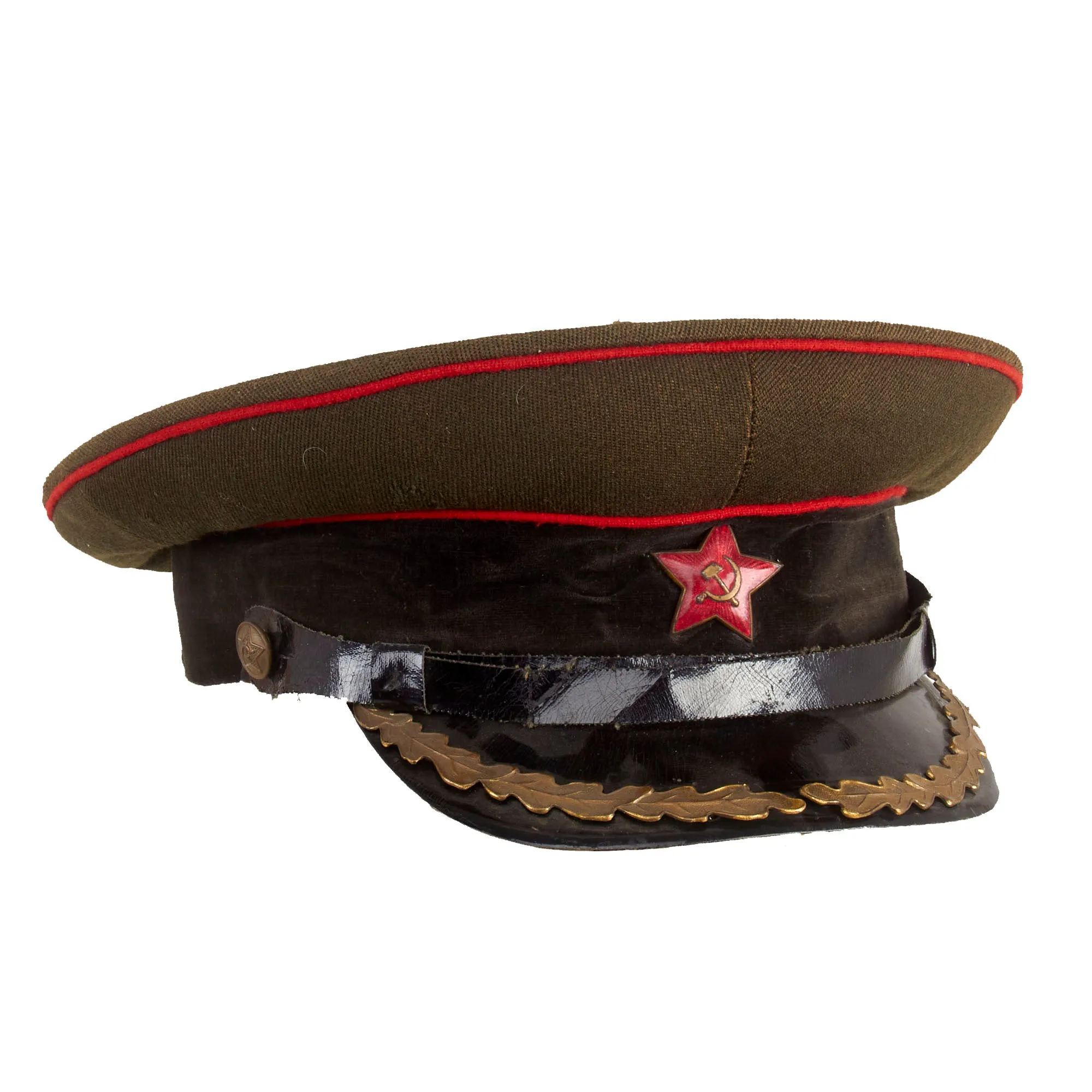 Original Cold War Soviet Tank Corps Officer Service Parade M35 Visor Cap